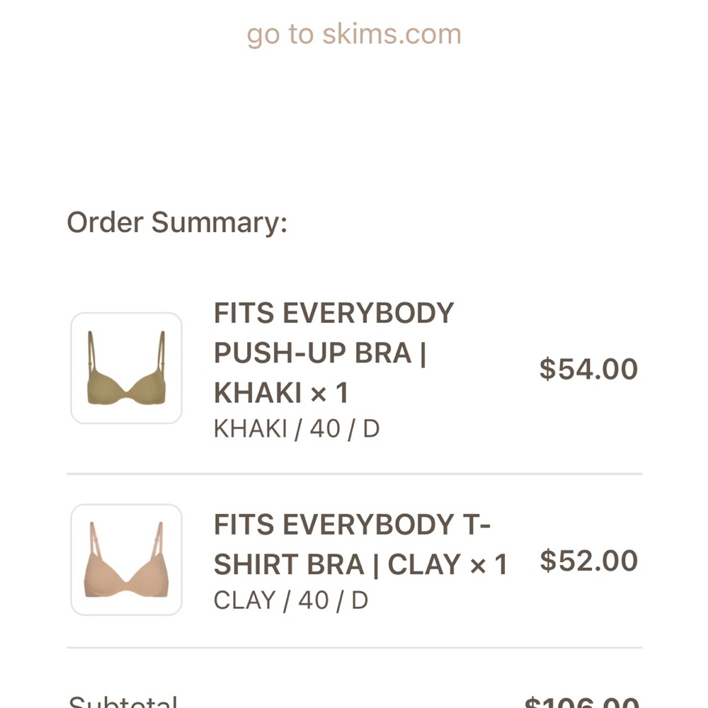 SKIMS Fits Everybody Push Up Bra 40D - Picture 3 of 3